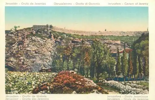 Postcard Israel Jerusalem Gruta de Jeremias