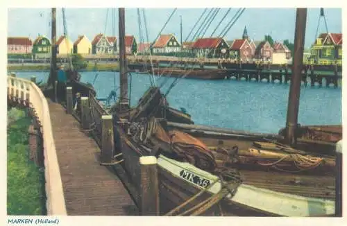 Postcard Netherlands Marken Holland ships