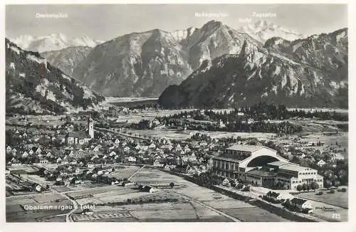 Postcard Germany Oberammergau panorama