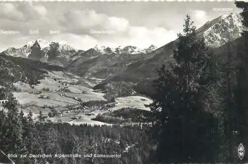 Postcard Germany Blick zur Deutschen Alpenstrosse und Ramsauertal