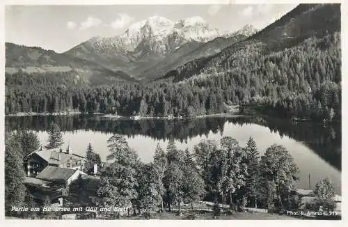 Postcard Germany Partie am Hintersee mit Goll und Brett