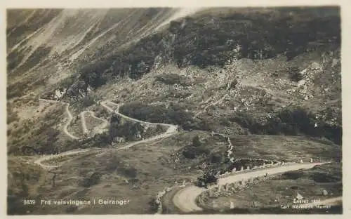 Postcard Norway Geiranger Fra veisvingene