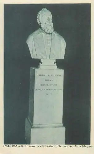 Postcard Italy Padova R. Universita il busto di Galileo nell Aula Magna