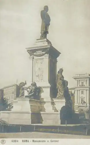 Postcard Italy Rome monumento a Cavour