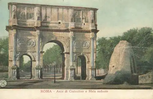 Postcard Italy Rome Arco di Constantino e Meta Sudante