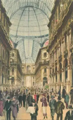 Postcard Italy Milano galleria Vittorio Emanuele 1922
