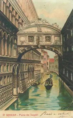 Postcard Italy Veneto > Venezia (Venice) ponte dei sospiri