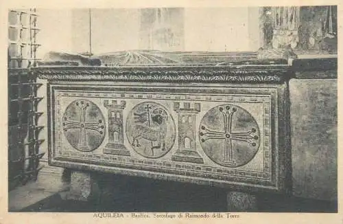 Postcard Italy Aquileia Basilica sarcofago di Raimondo della Torre