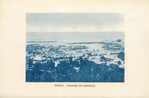 Postcard Italy Genova panorama dal Castellaccio