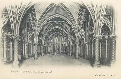 Postcard France Paris la Crypte de la Sainte Chapelle