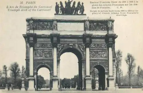 Postcard France Paris Arc de Triomphe du Carrousel