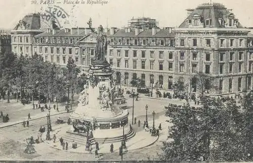 Postcard France Paris Place de la Republique