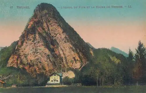 Postcard France Thônes hotel du Fier et la Roche de Thones