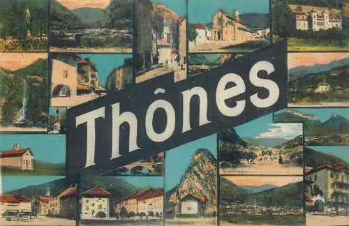 Postcard France Thônes multi view