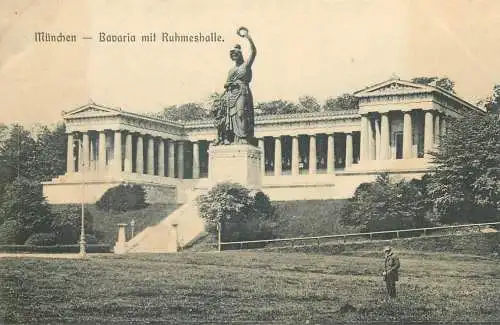 Postcard Germany Munchen Bavaria mit Ruhmeshalle
