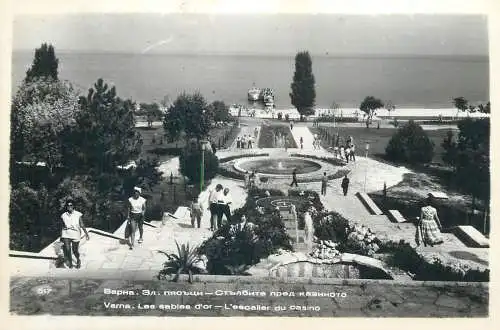 Postcard Bulgaria Varna les sables d'or casino escalier