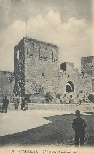 Postcard Israel Jerusalem the tower of David