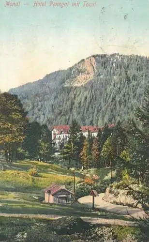 Postcard Italy Mendl Hotel Penegal mit Toval