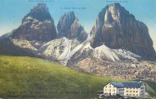 Postcard Italy Rifugio Sella col Gruppo di Sassolungo