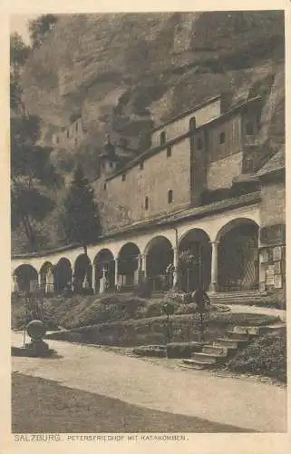 Postcard Austria Salzburg Petersfriedhof mit Katakomben