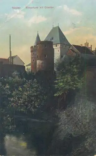 Postcard Germany Neuss Romerturm mit Obertor