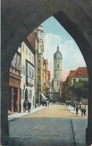 Postcard Germany Jena clocktower