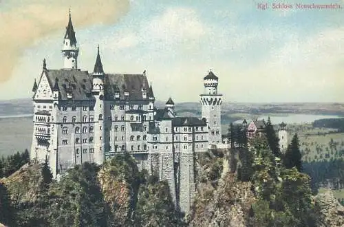 Postcard Germany castle Neuschwanstein