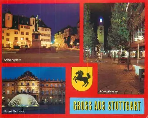 Germany Stuttgart bei Nacht multi view