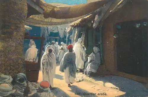 Postcard Africa Tunisia quartier arabe