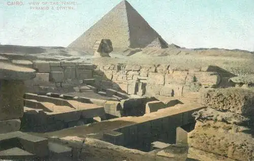Postcard Africa > Egypt Cairo Pyramid and sphynx
