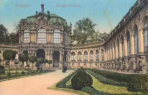 Postcard Germany Dresden Zwinger pavillon