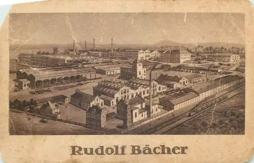 Czech Republic Roudnice general view of the factories industrial scenery Rudolf Bacher painting
