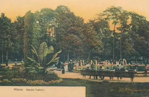 Italy Milano Giardini Pubblici cartolina postale publicita Purgo