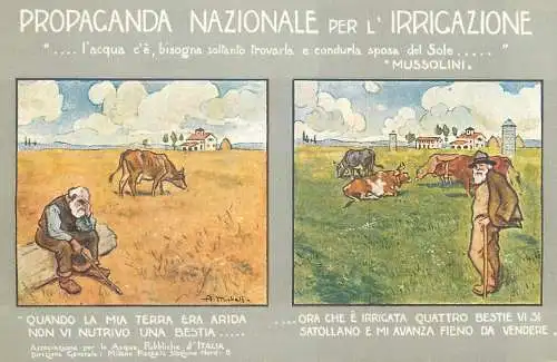 PROPAGANDA NAZIONALE PER L'IRRIGAZIONE - MUSSOLINI