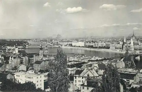Postcard Hungary Budapest Dunai latkep 1959