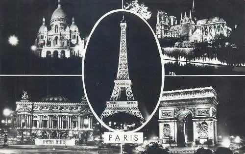Postcard France Paris multi view 1966