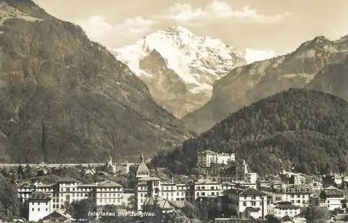 Postcard Switzerland Interlaken mit Jungfrau