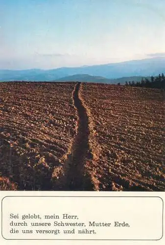 Postcard greetings card agriculture plowed field Germany