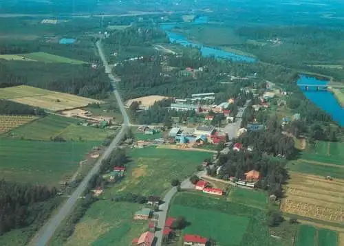 Postcard Finland Ilmakuva Ylikmingin kirkonkylasta