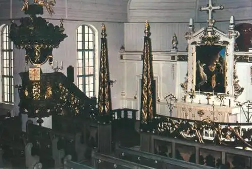 Postcard Finland uvertornea kyrka interior