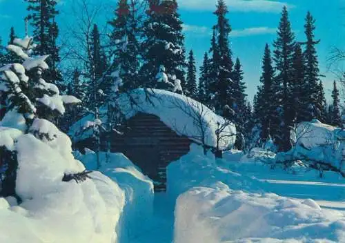 Postcard Finland winter scene
