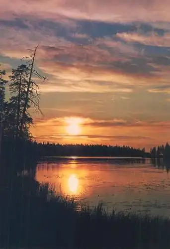 Postcard Finland midnight sun