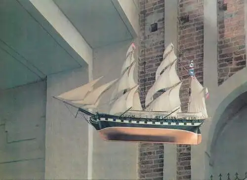 Postcard Finland Turku cathedral sailship model