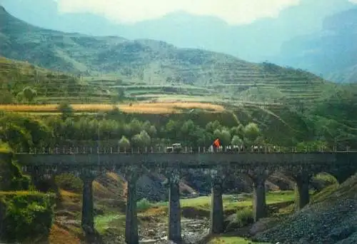 China Linhsien Country Taihang Mountains Red Flag Canal Taoyuan bridge-Aqueduct