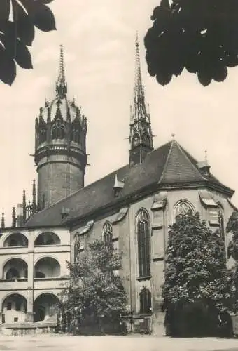 Church postcard Lutherstadt Wittenberg statten der Reformation Schlosskirche