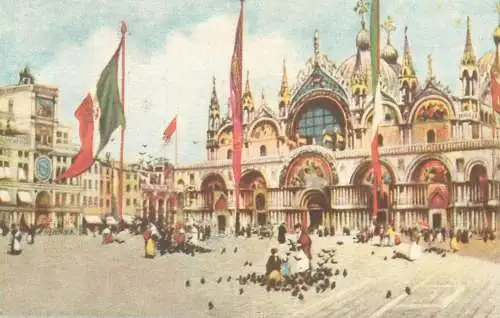 Postcard Italy Venice chiesa S. Marco e Torre dell'Orologio
