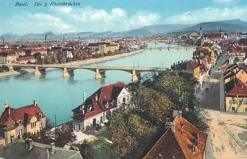 Postcard Switzerland Basel Rheinbrucken