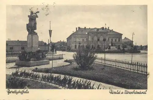 Postcard Hungary Berettyouifalu statue