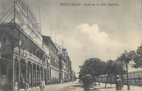 Postcard Africa Egypt Port Said avenue to the Casino