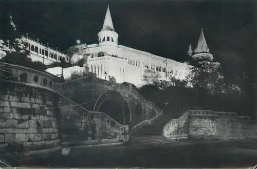 Hungary Budapest Halazbastya nocturnal aspect